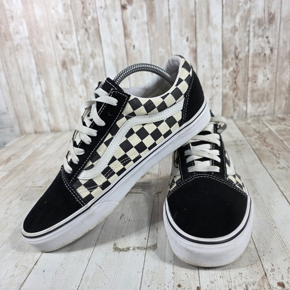 Vans Old Skool‎ Checkerboard Black White Mens 9 Skate Shoes VN0A38G1P0S - Picture 5 of 7